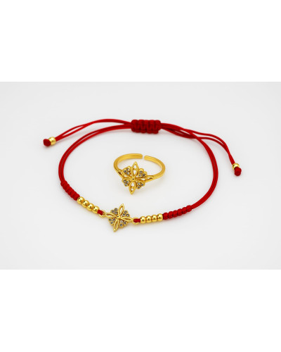 Conjunto Pulsera y Anillo Nudo de Bruja