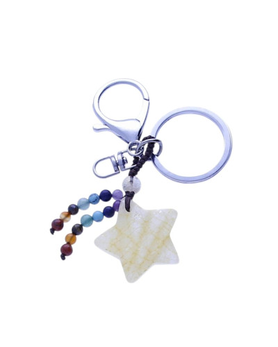 Llavero Estrella Cuarzo Citrino Natural