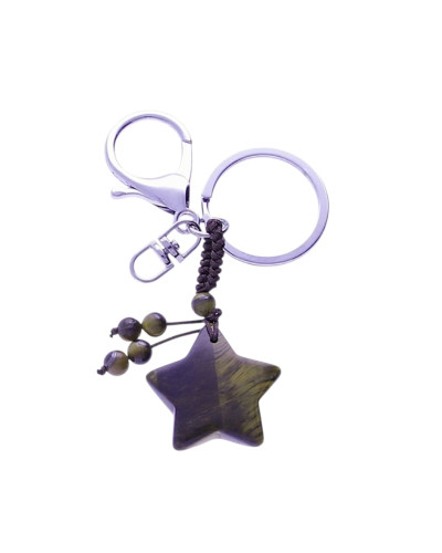 Llavero Estrella Cuarzo Ojo Tigre Natural