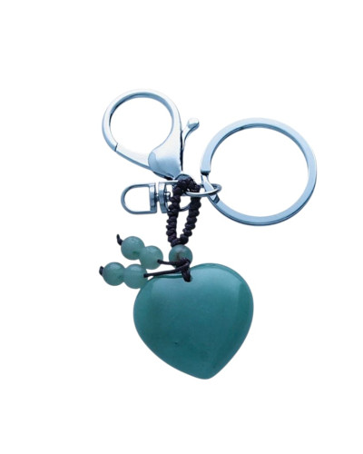 Llavero Corazón Aventurina Verde Natural