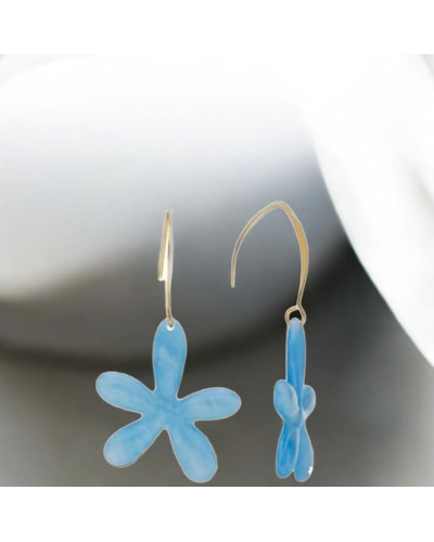 Pendientes Flor Azul