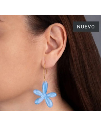 Pendientes Flor Azul