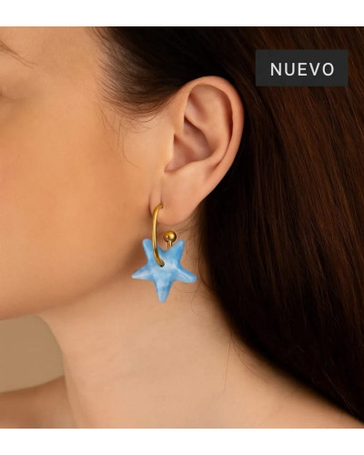 Pendientes Estrella Azul