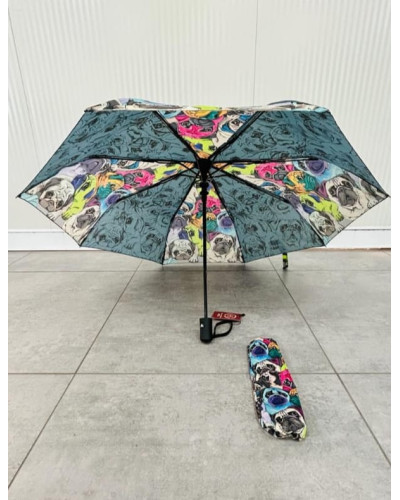 Paraguas con funda plegable automático "Estampado Carlinos"